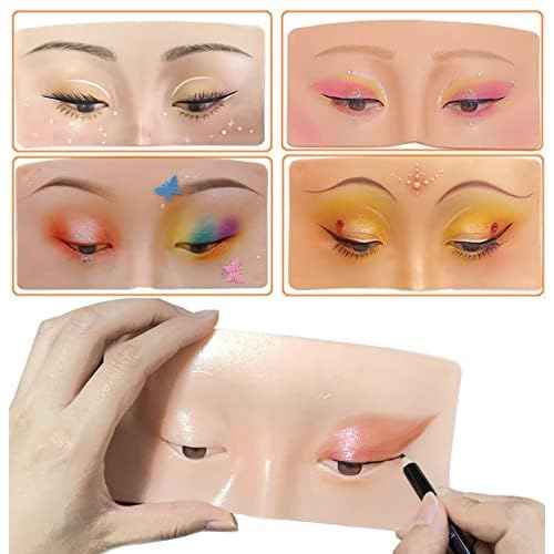 3D Reusable Makeup Mannequin - Practice Face Board with Eyeshadow Palette for Makeup Artists & Beginners