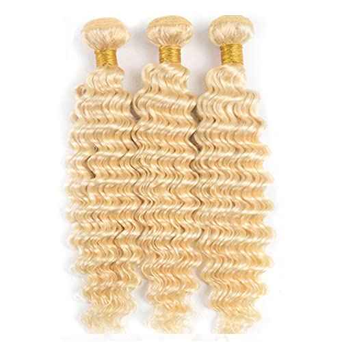 613 Deep Wave Bundle Blonde Human Hair 3 Bundles Brazilian Unprocessed Virgin Hair Extensions Double Weft Bundle For Women 18 20 22 Inch