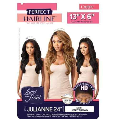 Outre Perfect Hair Line Synthetic 13x6 Faux Scalp Lace Front Wig - JULIANNE 24 (DR4/HNBRN)