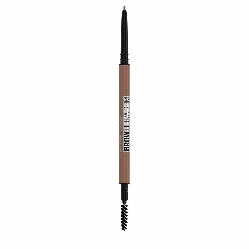 Maybelline Brow Ultra Slim Defining Eyebrow Pencil - 1.55mm Tip, Warm Brown | Precision & Blending Spoolie, 0.003 oz.