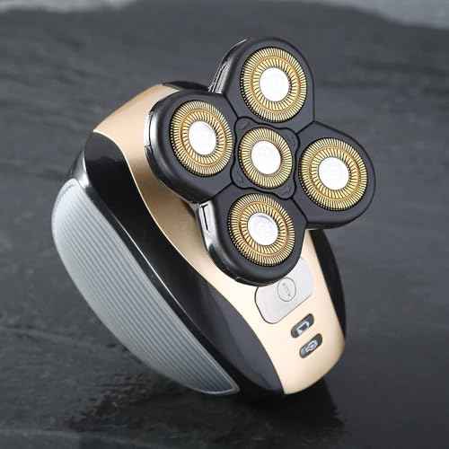 WAHFOX Universal 3 Pcs 5 Blades Shaver Heads for Head shaver and Other Brands Head Shaver, Black+gold
