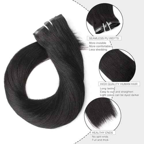 Sixstarhair Black Clip In Hair Extensions Remy Human Hair Natural Human Hair 120g 8 Pieces Clip Ins High Grade Real Hair for Women