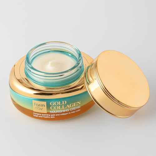 FARMSTAY Gold Collagen Nourishing Cream - Collagen Cream for Vibrant Skin - Face Moisturizer for Skin Elasticity - Strengthens Skin Barrier - 1.85 oz