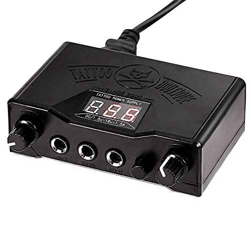 Dual Digital Tattoo Machine Power Supply Kit with Foot Pedal and Clip Cord