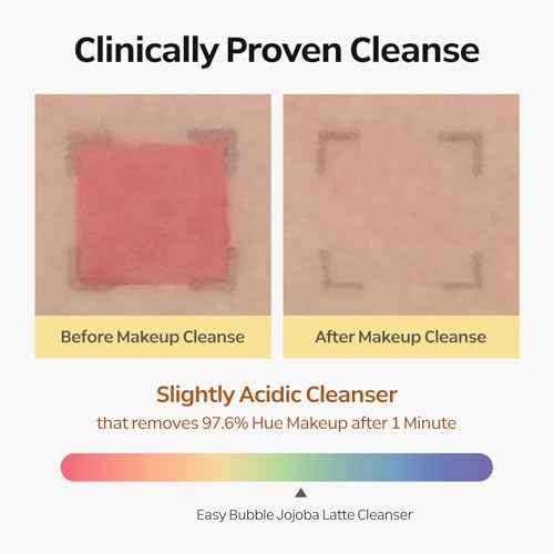 Easy Bubble Jojoba Latte Cleanser, 9 Grain Based Ingredients, Oil&Foam Cleanser, EWG Green Ingredients, Double Cleansing, All Skin Types, No Dry Tight Feeling, Korean Skincare, 6.59 fl.oz/195ml