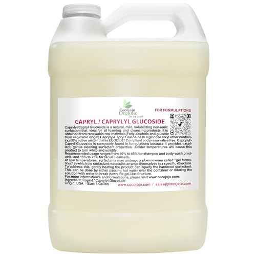Dr Joe Lab Capryl Glucoside Liquid Surfactant - Caprylyl Natural, Plant Derived - DIY Skin Care - Shower Gels, Foaming, Body Soap, Shampoos Baby Products Face Cleansers - COCOJOJO (128 oz)
