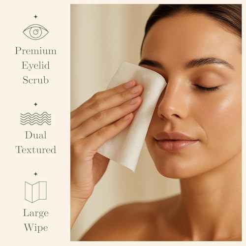 DERMORE 50Pcs Tea Tree Eyelid Cleansing Wipes | Individually Wrapped Refreshing & Daily Hygiene Eyelid Wipes | Preservative-Free with Chamomile and Aloe | Gentle Care for Dry, Itchy & Tired Skin