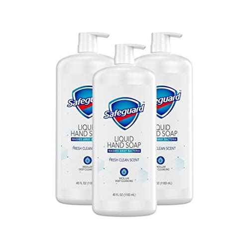 3 pack Safeguard Liquid Hand Soap, Micellar Deep Cleansing, Fresh Clean Scent (40 oz.) 40 Fl Oz (Pack of 3)