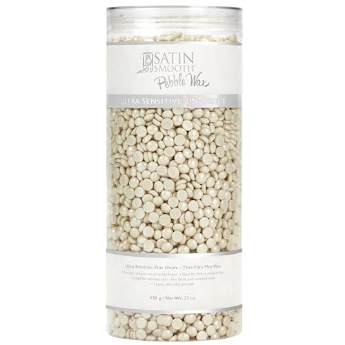 Satin Smooth Ultra Sensitive Zinc Oxide Hard Wax Beads ? Thin-Film Pebble Wax for Hair Removal, Ideal for Face & Bikini Area, 23 oz