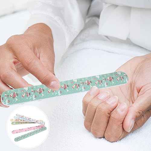 12Pcs Christmas Nail Files Double Sided Nail File and Buffers Emery Boards for Natural and Acrylic Nails Manicure Pedicure Tools Random Style