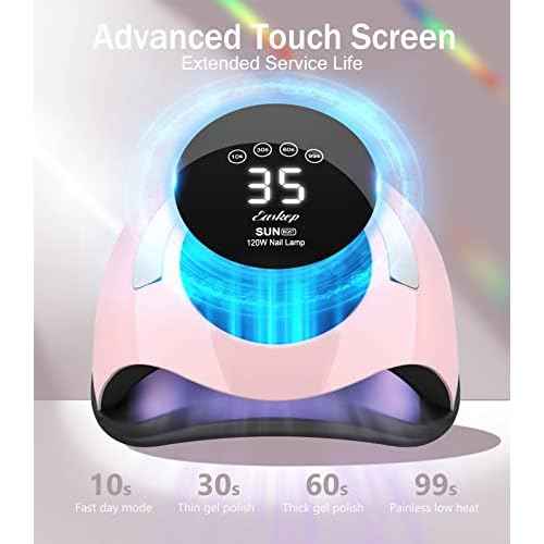 Easkep 120W UV Nail Lamp Kit - Gel Nails Dryer with UV Gloves