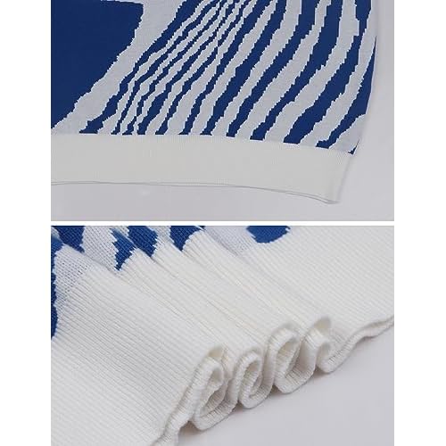 Yimoon Mens Graphic Sweaters Unisex Oversized Casual Knitted Long Sleeve Pullover Jumper Tops