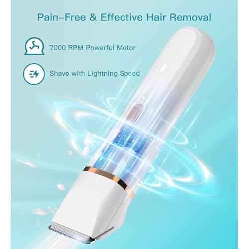 Bikini Trimmer for Women, 3in1 Electric Razor for Women with Facial Trimmers & Intimate Shaver for Sensitive Skin, Waterproof Wet & Dry Use Rechargeable Pubic Hair Trimmer Removal