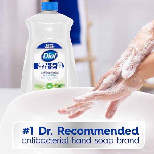 Dial Antibacterial Defense Liquid Hand Soap + Aloe, Aloe Scent, 52 Fl Oz Hand Soap Refill (Pack of 3), Dermatologist-Tested, Gentle Formula