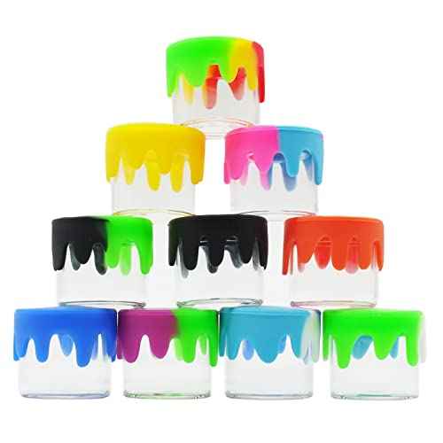 6ml Silicone Glass Wax Containers Airtight with Silicone Lid Concentrate Jar Multi Use (200)