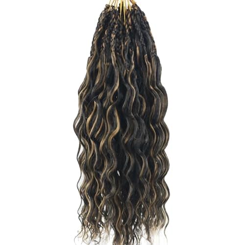 18 Inch Ocean Wave Crochet Hair 8 Packs - Synthetic Pre-Looped Deep Wavy Curly Braiding Hair for Black Women, Boho Style Hair Extensions (18inch,P1B/27-8 Packs)