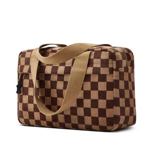 Large Makeup Bag for Women Corduroy Cosmetic bag Make up Bags Zipper Pouch with handle Cosmetic Organizer Toiletry Bag for Travel Storage