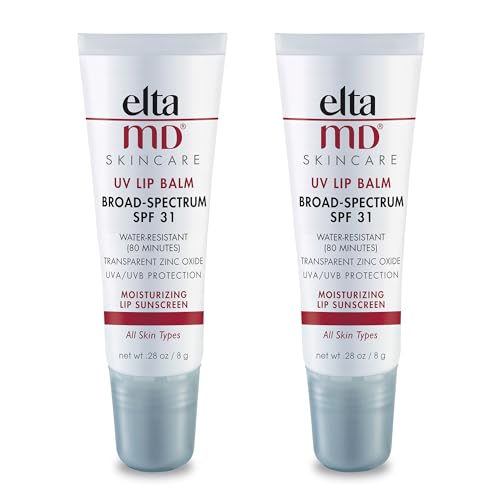 EltaMD UV Lip Balm Sunscreen, Moisturizes and Protects Dry Cracked Lips, Water Resistant up to 80 Minutes, Transparent Zinc Oxide Sunscreen