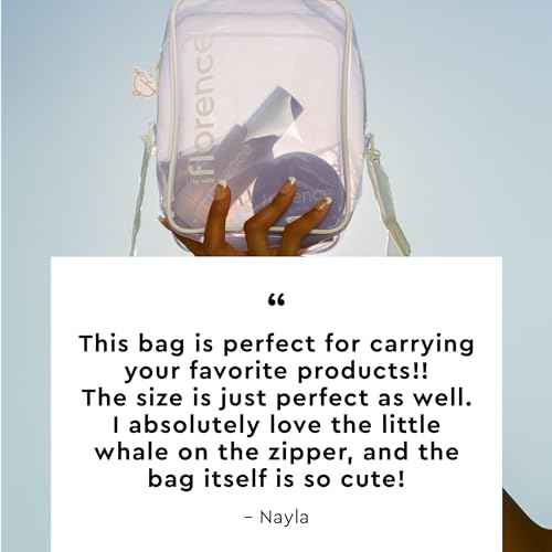 florence by mills Convertible Crossbody Cosmetic Bag, Clear Puple,Removable Adjustable Strap