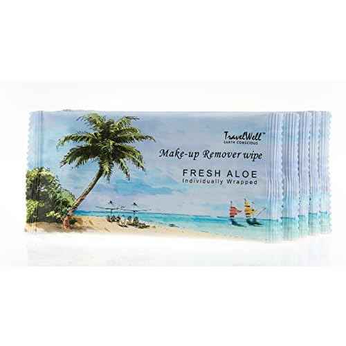 Travel Well Non-Woven Makeup Remover Wipes - Bulk Makeup Wipes Individually Wrapped & Travel Essentials - Aloe Infused Facial Cleansing - Pack of 500, Fresh Scent & Alcohol Free