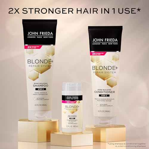 John Frieda Repair Shampoo Bond-Building Formula, for Blonde,Damaded Hair, Vegan, Cruelty & Paraben-Free, Not Tested On Animals 8.3 Fl Oz