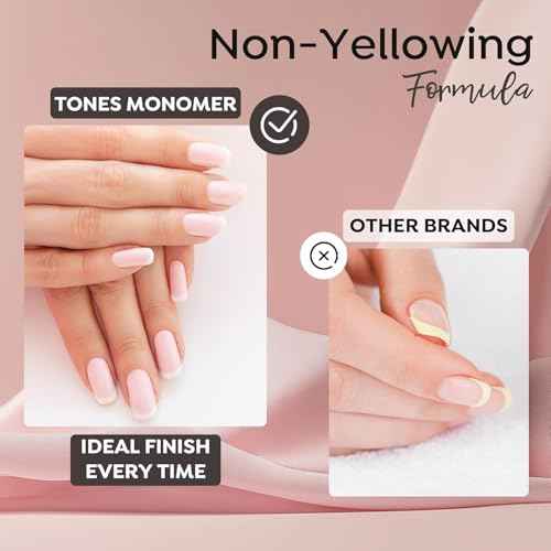 Tones Watermelon Scented EMA Monomer - Odor Neutralizing Acrylic Nail Liquid, Non-Yellowing, Superior Adhesion for Flawless Sets - MMA-Free - Made in USA (8 Fl Oz)