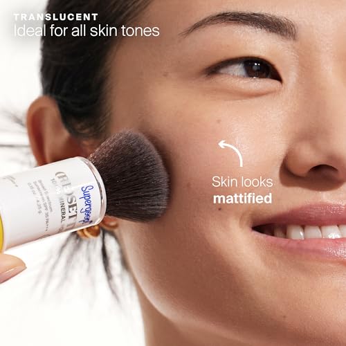 Supergoop! (Re) setting Mineral Powder, Translucent - 0.15 oz - Makeup Setting Powder + Broad Spectrum SPF 35 PA+++ Sunscreen - With Ceramides, Olive Glycerides & Coated Silica Spheres