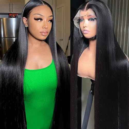 13x6 Straight Lace Front Wigs Human Hair Wig 250 Density 15A Raw HD Lace Frontal Wigs for Women 22 Inch
