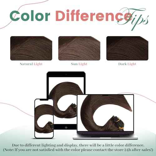 JESSBO Clip in Hair Extensions Real Human Hair 22 Inch 120g 7pcs Dark Brown Seamless Human Hair Clip in Extensions Invisible Double Weft Natural Straight Hair Extensions for Woman (22 Inch #2)