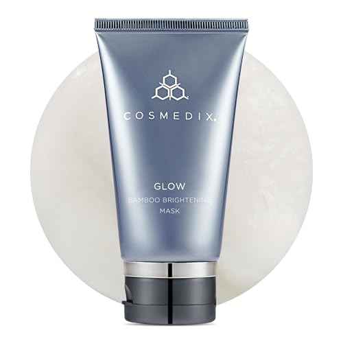 COSMEDIX Glow Bamboo Brightening Facial Mask - PM Exfoliating Facial Scrub for Tired, Dull & Uneven Skin - Anti-Aging Gentle Night Face Exfoliator with Bamboo & Niacinamide - All Skin Types