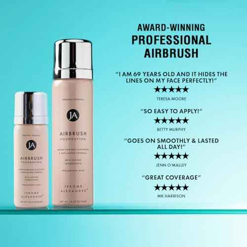 MagicMinerals AirBrush Foundation by Jerome Alexander, Mini Travel Size 1FL Oz, Easy Application Spray Makeup with Anti-aging Ingredients for Smooth Radiant Skin - Light Medium