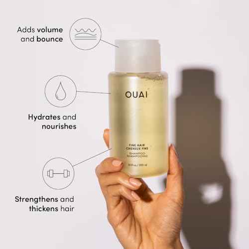 OUAI Fine Hair Shampoo & Conditioner Set, Travel Size - Volumizing Shampoo & Conditioner - With Strengthening Keratin, Biotin & Chia Seed Oil - Sulfate, Paraben & Phthalate Free (3 Oz)