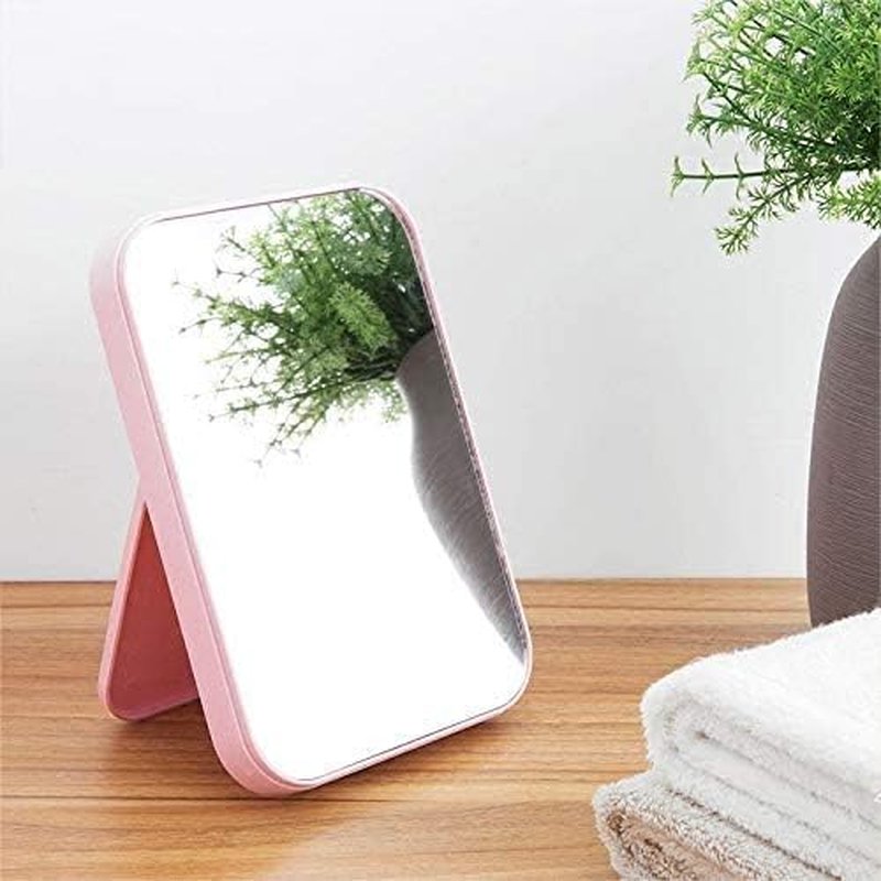 Foldable Makeup Mirror - Portable Square Design with Stand | Ideal for Women - Beige