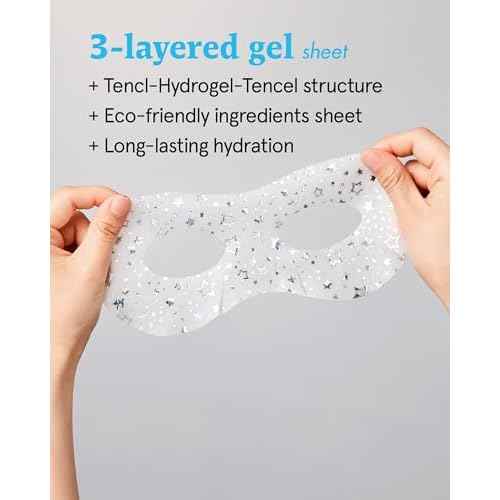 THESAEM Iceland Glitter Eye Goggle Mask - Refreshing & Hydrating Korean Eye Mask Patch for Puffy Eyes - Vitamin & Hyaluronic Acid - Tencel Hydrogel Sheet - Gift for Women 10ea