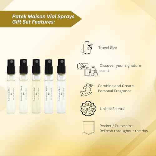 Patek Maison Perfume for Women and Men Luminous Discovery Gift Set Mini Vial Sampler Sprays EDP 0.10 Fl oz