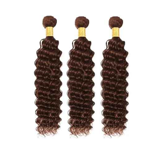28 30 32 Inch Color 4 Deep Wave Bundles Brown Bundles Human Hair Unprocessed Virgin Dark Brown Bundle Soft and Silky Bundle Hair Extensions