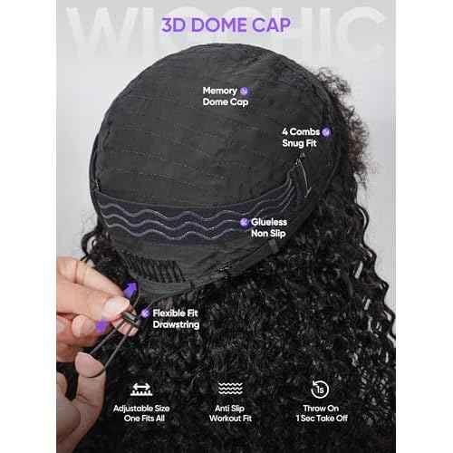 12" Kinky Curly Half Wig Virgin Human Hair | Real 4C Hairline Flip Over | Drawstring Glueless | Beginner Protective 3C/4A | True Length No Cap | 3-in-1 Throw On N Go | Travel Friendly