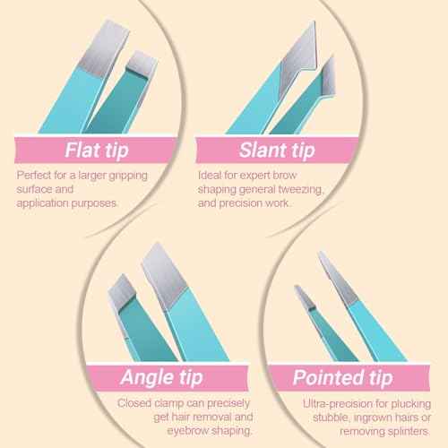 TsMADDTs Tweezers for Women Facial Hair, Eyebrow Tweezers for Women Men, Professional Ingrown Hair Removal Set, Eyebrow Kit with Mirror, Scissor
