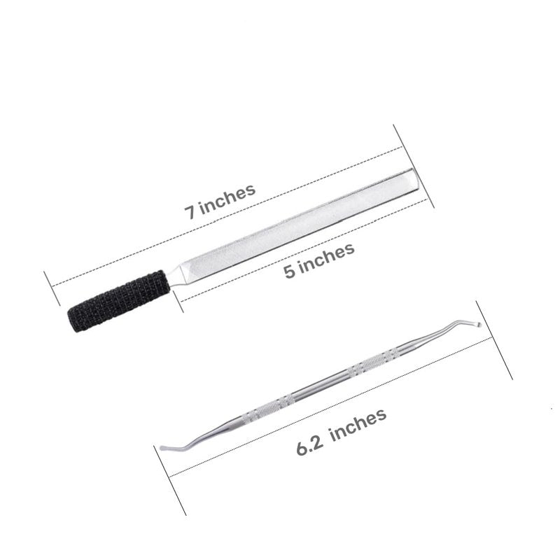 IDOU 3-in-1 Nail File Kit: Heavy Duty Toe Nail Files for Thick Nails & Seniors with Ingrown Lifter, Thumb Guard | Non-Slip Metal Emery Boards for Nails/Silver Lifter
