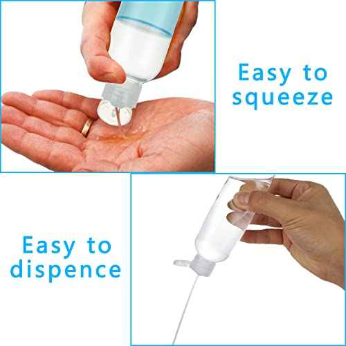 Acrux7 50 Pack 4 oz Plastic Squeeze Bottles with Flip Caps, Clear Refillable Lotion Bottles, Leak Proof Squirt Bottle, Empty Travel Squeeze Bottle for Lotions, Toiletries, Shampoo, Liquid, Creams