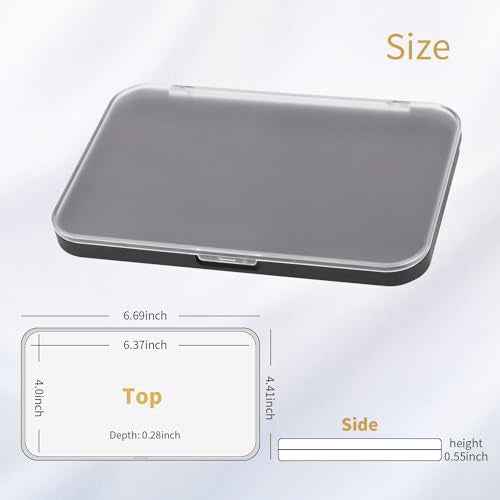 Magnetic Makeup Palette with Frosted Clear Top, 3Pack Empty Eyeshadow Dispensing Storage Box with 60Pcs Adhesive Metal Stickers for DIY Cosmetics Blush Powder-6.69"X4.41"Palette