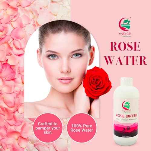 100% Pure Rose Water 33.8 fl oz | for Face & Hair | Alcohol Free & Artificial Coloring Free | by Yogi's Gift¢ç (33.8 fl oz)