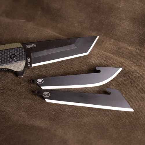 OUTDOOR EDGE Razor VX4 ? 3" Replaceable Blade Folding Knife ? Black Tanto Blade ? Black G10 Over Green Handle ? Reversible Clip ? EDC, Outdoor & Survival
