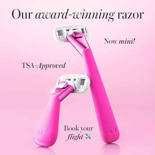 Athena Club Women's Mini Travel Razor - Trial Size - Super Pink - Durable Aluminum Protective Travel Case for Women¡¯s Razor - Compact - Rust-Free - TSA Friendly
