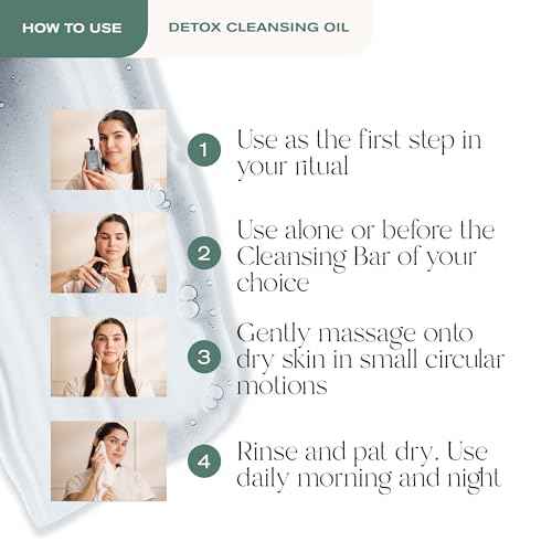 Erno Laszlo Detox Cleansing Oil, Lightweight Facial Cleanser Helps Dissolve Makeup and Impurities with Charcoal and Shea Butter, Deep Cleansing Oil, 6.4 Fl Oz