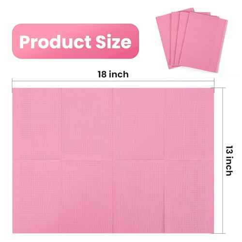 Etercycle Disposable Nail Mats - 50Pcs Fordable Nail Art Table Mats for Table Acrylic Nail Practice Sheet, 3 Ply Waterproof 13" X 18" Clean Pads Nail Art Accessories (Pink)