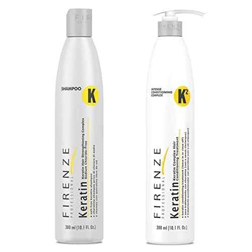 Firenze Professional Keratin Care Bundle - Keratin Shampoo, Intense Conditioner and Mask Treatment Pack with Free Red Gift Bag