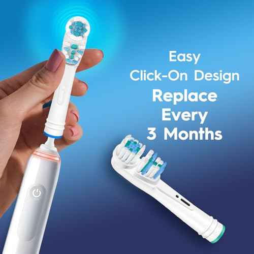 Dual Clean Replacement Brush Heads Compatible with Oral B Pro 1000,Vitality & Most Electric Toothbrush Models - 4 Count