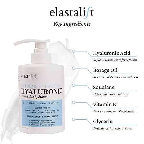 Elastalift Collagen Body Cream + Hyaluronic Acid Lotion Skin Care Set, Anti Aging Face & Body Moisturizer Dry Skin Rescue Creams For Wrinkle Control, Lifting, Firming, & Tightening Skin, 2-Pack