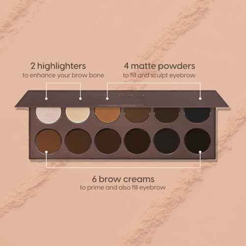 KARA BEAUTY Eyebrow Kit - Brow Makeup Kit with Powders, Pomades & Highlighters ? Blendable, Long-Wear Eyebrow Powder Set for Natural or Sculpted Brows - Perfect for Makeup Artist, Beginner-Friendly